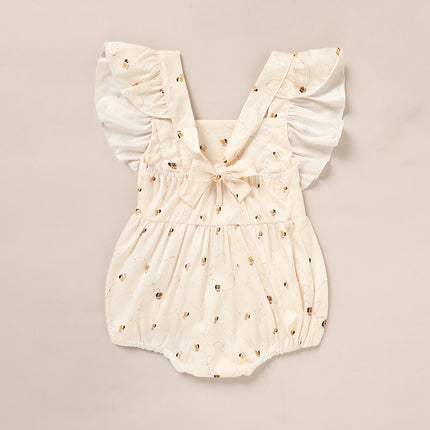 Baby Girl Honeybee Bubble Romper – 1st Bee-Day Outfit – Infant Bee Birthday Dress-Up & Photo Prop