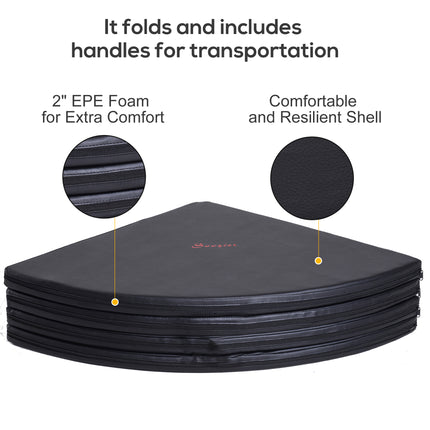 Professional Pole Dance Safety Mat – Foldable Round Crash Mat for Dance & Fitness – High-Density Foam Padding with Center Hole