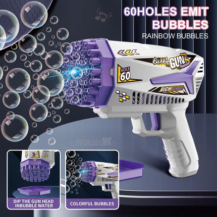 Automatic Bubble Gun Launcher – Thousands of Bubbles Per Minute – Portable Bubble Blower for Outdoor Parties, Weddings & Birthdays – Kids & Toddlers Summer Toy