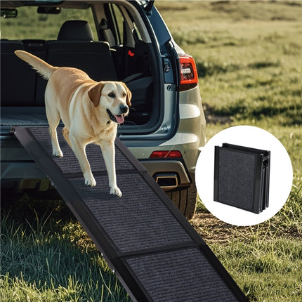71" Extra Long Dog Ramp for Large Dogs – Portable Folding Car Ramp for SUVs & Trucks – Non-Slip Rug Surface – Supports up to 250lbs