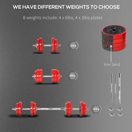 44lbs Adjustable Dumbbell & Barbell Set – 2-in-1 Convertible Home Gym Weights – Strength Training Equipment for Beginners & Pros