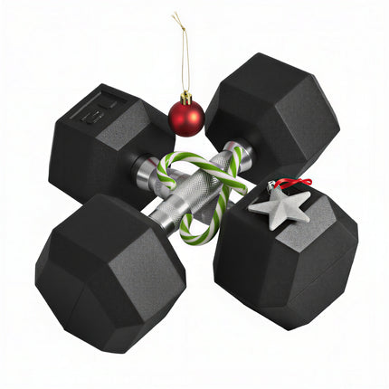 Professional Hex Rubber Dumbbell Set – No-Roll Solid Cast Iron Weights – Ergonomic Chrome Handle – Premium Strength Training Equipment