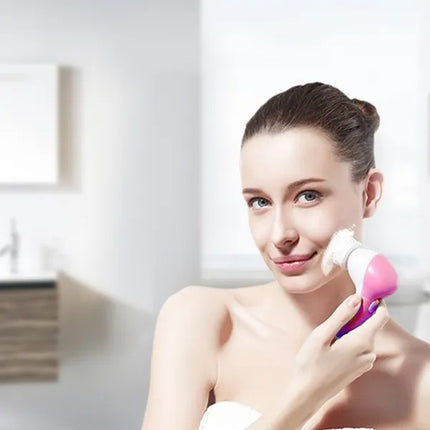 5-in-1 Waterproof Facial Brush – Complete Skincare System for Radiant Skin