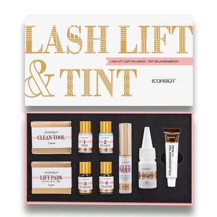 Iconsign Lash Lift & Black Tint Kit – Professional Eyelash Perm & Eyebrow Dye Set – Home DIY Brow Lamination & Lash Enhancing Tools
