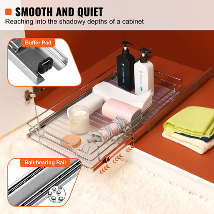 Slide Out Cabinet Organizer – Heavy Duty Roll Out Pantry Drawer for Under Sink & Kitchen Cupboard Storage