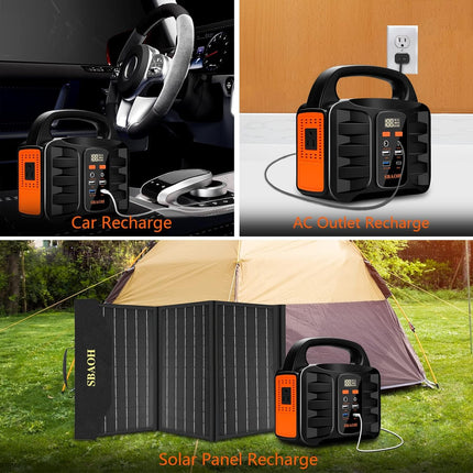 150W Portable Power Station – 155Wh/42000mAh Outdoor Solar Generator – 110V AC Outlet & DC Ports for Camping, RV, Home Backup & Emergency