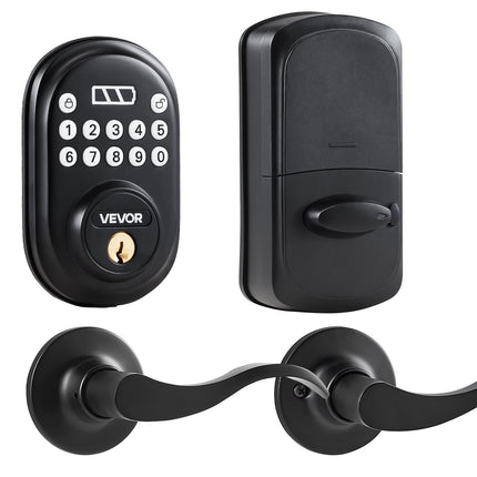 Keyless Entry Smart Door Lock with Handle – Electronic Digital Keypad & Biometric Fingerprint Access – Modern Privacy Lock for Home, Office & Bedroom