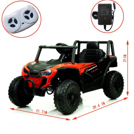 12V Kids Ride-On UTV – Electric Off-Road Vehicle with Remote Control – 2-Seater Buggy with Spring Suspension, Music & LED Lights – Gift for Boys & Girls 3-6 Years