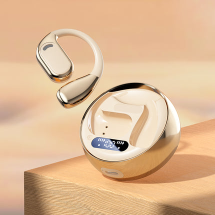 Open-Ear Wireless Bluetooth Headphones – Lightweight Air Conduction Earbuds with Charging Case – Noise Cancelling Stereo Sound for Sports, Business & Gaming