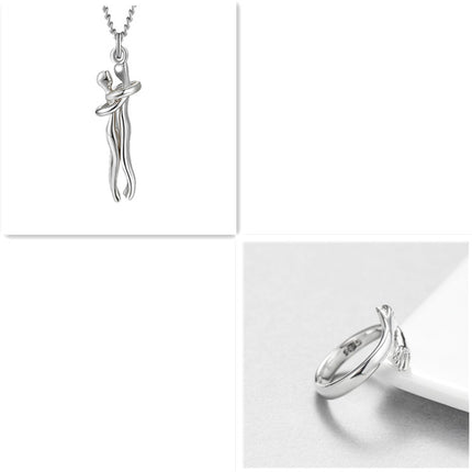 Romantic "Love Hug" Pendant Necklace – Symbolic Couple Jewelry for Lovers – Meaningful Anniversary & Valentine’s Day Gift for Him & Her