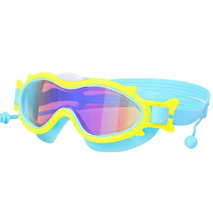Kids Swim Goggles with Integrated Ear Plugs – Anti-Fog & UV Protection – No-Leak Soft Silicone Swimming Glasses for Boys & Girls