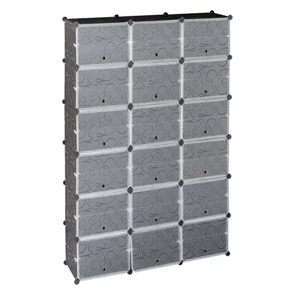 36-Compartment Modular Shoe Storage Cabinet – 12-Tier Extra Large Shoe Box Organizer with Dustproof Doors – Stackable Plastic Shoe Rack for 36+ Pairs