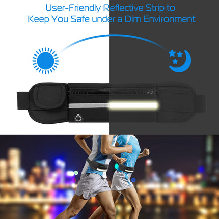 Ultra-Slim Elastic Running Belt – Waterproof Sports Waist Pack – Bounce-Free Fitness Pouch for Phones, Keys & Cash