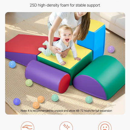 5-Piece Foam Climbing Blocks for Toddlers – Purple Soft Play Set