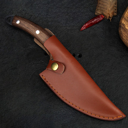 Hand-Forged Boning Knife – High Carbon Steel Butcher Knife for Meat Cleaving – Full Tang Kitchen & Outdoor Camping Knife