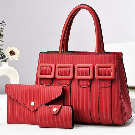 3-Piece Women’s Large Capacity Handbag Set – Professional PU Leather Tote, Crossbody Bag & Clutch – Elegant 3-in-1 Purse Collection