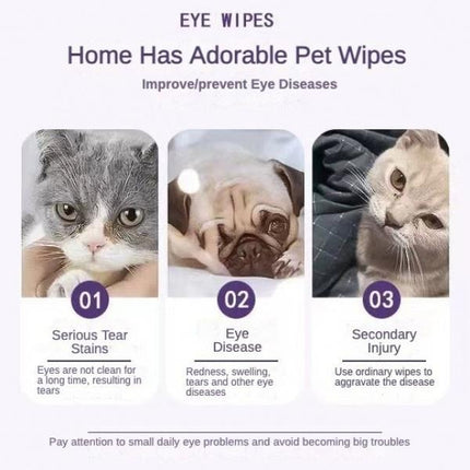 200pcs Pet Eye Cleaning Wipes – Gentle Tear Stain Remover for Dogs & Cats – Non-Irritating Eye Health Wipes – Alcohol-Free Grooming Wipes for Sensitive Eyes