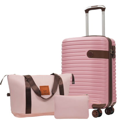 3-Piece Luggage Set with Spinner Wheels – Lightweight ABS Hardshell Suitcases – 20" Carry-On Airline Approved (22x14x9) – Durable Travel Bags with TSA Lock