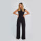 Women's Sleeveless V-Neck Jumpsuit with High Waist and Straight Legs