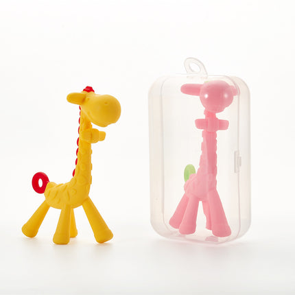 Baby Giraffe Teething Toy – Soft Silicone Teether for Gums Relief – BPA-Free Infant Molar Soothing Stick