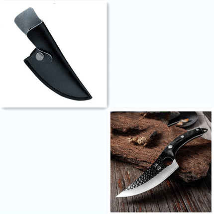 Hand-Forged Boning Knife – High Carbon Steel Butcher Knife for Meat Cleaving – Full Tang Kitchen & Outdoor Camping Knife