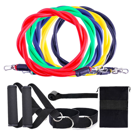 4-Tube Foot Pedal Resistance Band – Sit-Up Body Trimmer & Elastic Pull Rope – Home Fitness Equipment for Abs, Waist & Arm Training