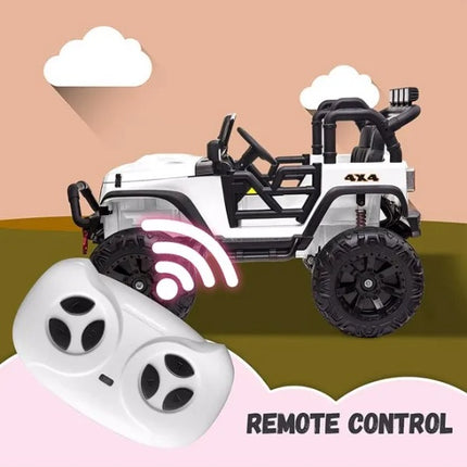 48.4" 2-Seater Ride-on Car for Kids – Battery Powered Electric Truck with Remote Control – 14" Large Suspension Wheels, LED Lights & Bluetooth – White