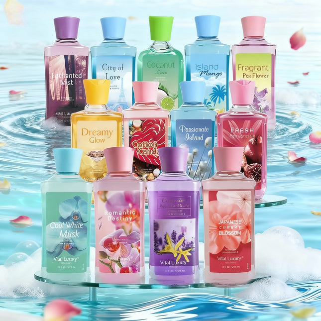 Luxury Scented Shower Gel Collection – Essential Oil Infused Body Wash – Perfect Travel-Size Spa Gift Set for Birthdays & Mother’s Day