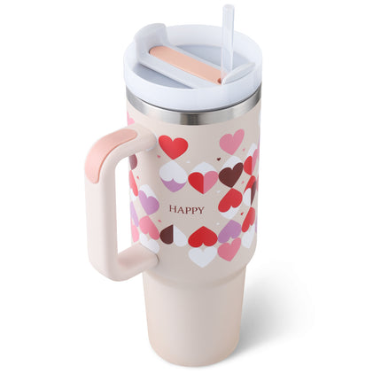 Oversized 40oz Travel Mug with Straw – Spill-Proof Insulated Water Bottle for Gym, Office & Road Trips