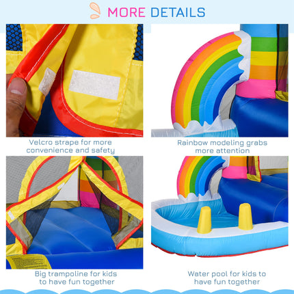 Inflatable Bounce House for Kids – 2-in-1 Jumping Castle with Ball Pit Pool – Indoor & Outdoor Party Bouncer with Heavy-Duty Air Blower & Carry Bag