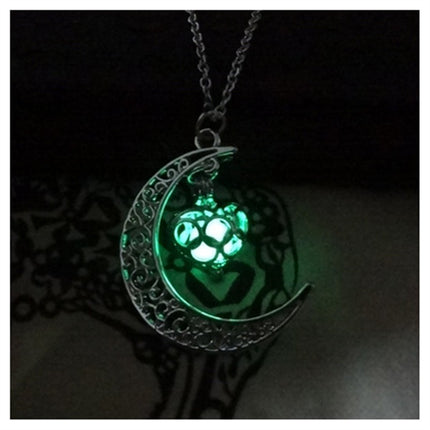 Glow in the Dark Pendant Necklace – Luminous Stone Jewelry with Silver Plated Chain – Magical Glowing Necklaces for Festivals & Parties