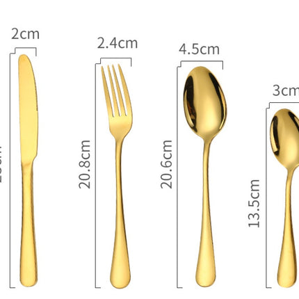 Luxury 24-Piece Stainless Steel Flatware Set – Elegant Cutlery Service for 6 – Mirror Polished Knife, Fork & Spoon Set with Gift Box