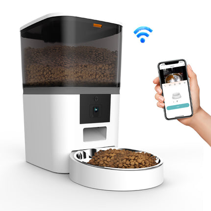 Smart WiFi Automatic Pet Feeder with 1080P HD Camera – Two-Way Audio & Night Vision – App Control Scheduled Feeding for Dogs & Cats