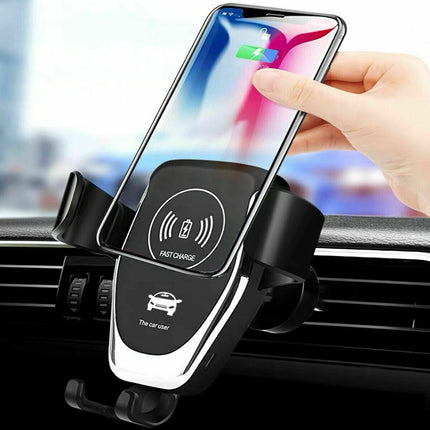 10W Qi Wireless Fast Car Charger – Automatic Clamping Smart Sensor Phone Mount – 360° Rotating Air Vent Holder for iPhone & Android