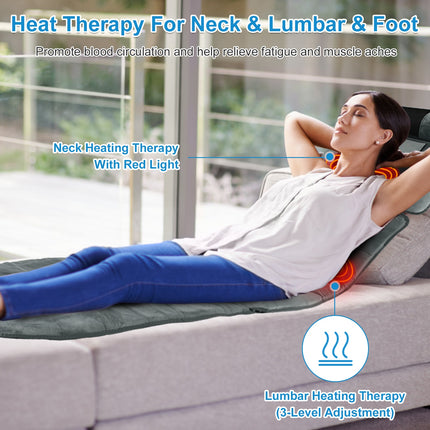 Advanced Full Body Electric Massage Mat – 10 Vibration Motors with Heat Therapy – 3D Neck Massager & Lumbar Support Pillow – Foldable Home Spa Mattress