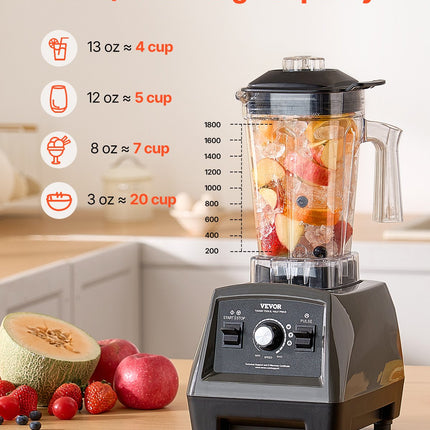 High-Speed Nutri-Blender 61 oz – 1400W Powerful Motor for Crushing Ice & Frozen Fruit – Large Capacity Countertop Blender for Family Use