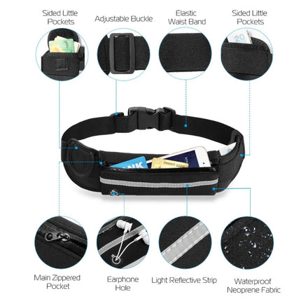 Multi-Pocket Running Belt Waist Pack – Waterproof Sports Fanny Pack – Large Capacity Adjustable Waist Pouch for Fitness, Hiking & Travel