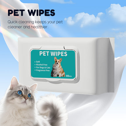 100-Pack Unscented Pet Grooming Wipes – Alcohol-Free & Gentle Cleaning – Thick Body & Paw Wipes for Dogs & Cats with Sensitive Skin