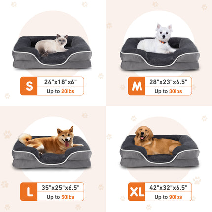 Orthopedic Memory Foam Dog Bed – Small Pet Bed with Waterproof Liner & Washable Cover – Non-Slip Calming Bed for Cats & Puppies