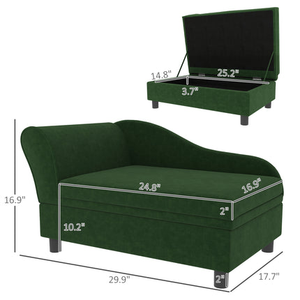 Luxury Pet Sofa Bed with Hidden Storage – Modern Dog & Cat Couch with Removable Cushion – Elevated Pet Furniture for Small to Medium Breeds