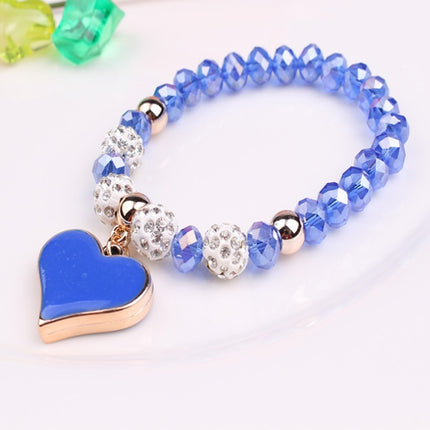Sparkling Crystal Heart Elastic Bracelet – Radiant Silver-Plated Bangle – Stretch Jewelry Gift for Women