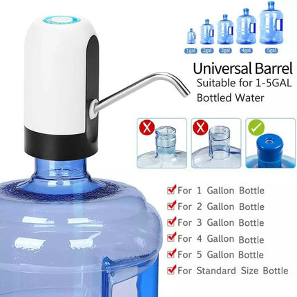 Electric Water Bottle Pump – Universal 5 Gallon Water Dispenser – USB Rechargeable Automatic Drinking Water Pump for Home, Office & Camping