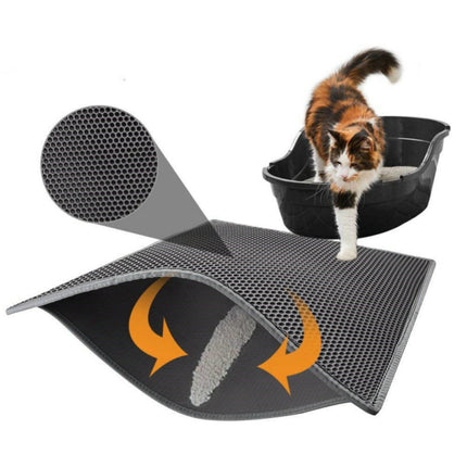 Double-Layer Cat Litter Mat – Honeycomb Trapping Pad – Waterproof & Urine-Proof Floor Protector for Clean Homes