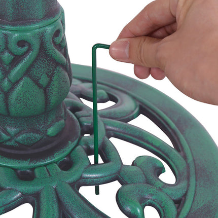 Antique Green Pedestal Bird Bath – 28" Decorative Garden Bird Feeder – Weather-Resistant Outdoor Bird Oasis