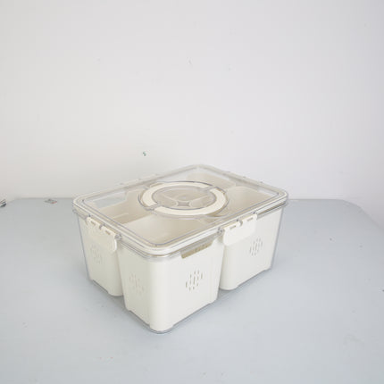 2-Pack Airtight Fruit Storage Containers – 4-Compartment Fridge Organizer with 8 Removable Colanders – BPA-Free Produce Saver