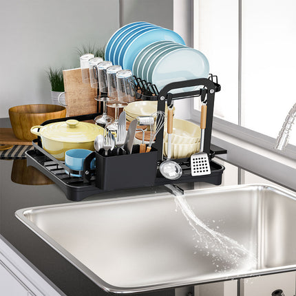 All-in-One 2-Tier Kitchen Dish Drainer – Multi-Functional Storage Rack for Bowls, Plates & Chopping Boards