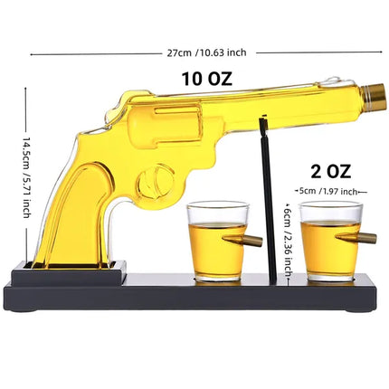 Whiskey Gun Decanter Set with 2 Bullet Glasses – Unique Pistol Shaped Liquor Dispenser – Cool Birthday & Father’s Day Gift for Men, Dad, Husband