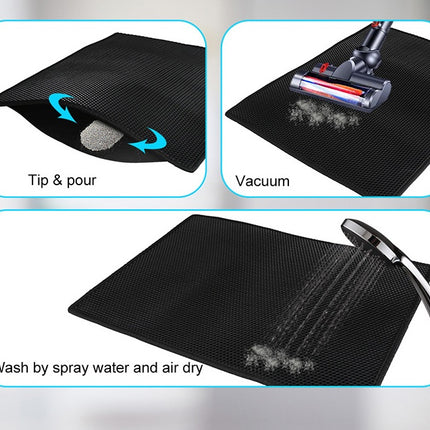 Double-Layer Cat Litter Mat – Honeycomb Trapping Pad – Waterproof & Urine-Proof Floor Protector for Clean Homes