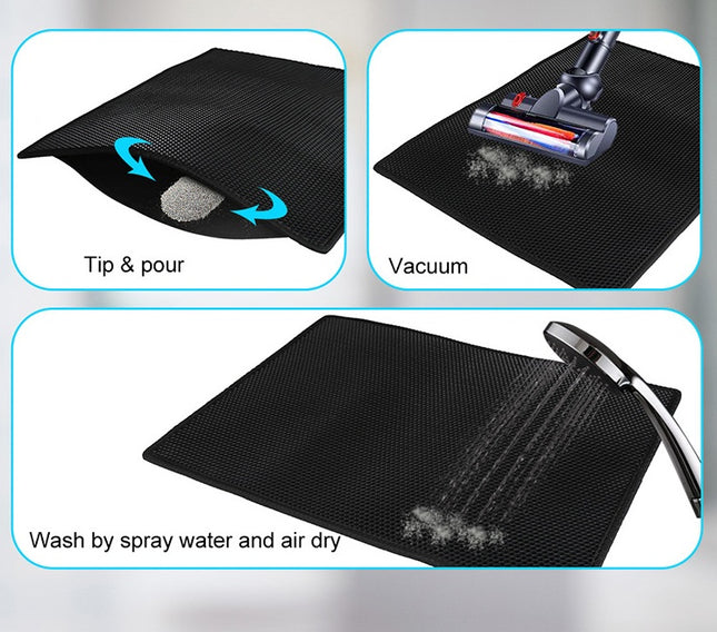 Double-Layer Cat Litter Mat – Honeycomb Trapping Pad – Waterproof & Urine-Proof Floor Protector for Clean Homes
