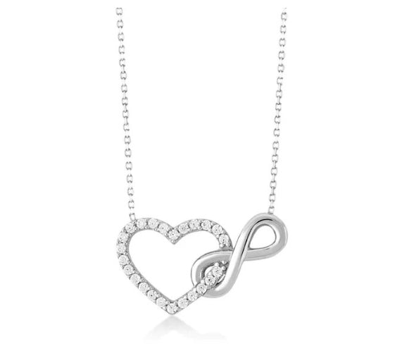 925 Sterling Silver Interlocking Circle Necklace – Double Ring Eternity Pendant – Minimalist Beaded Choker Gift for Women